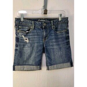 American Eagle Jean Shorts Women 31 Waist Distressed Trash Cut Offs